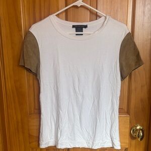 JEOFFER CAOC Chelsea Crew Cream With Tan Suede Sleeves